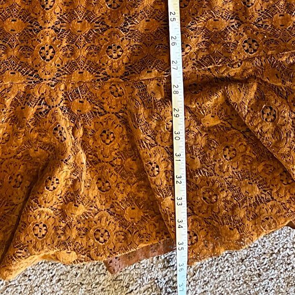 Anthropologie Maeve Faux Suede Cutout Swing Mini Dress Tan Brown Size 8 - Picture 5 of 7